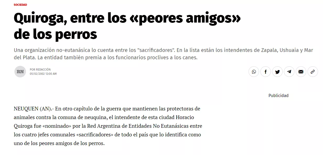 Rio Negro Quiroga perros