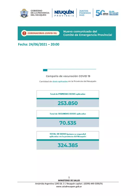 Coronavirus, nuevo comunicado del Comité de Emergencia Provincial 24062021 – 20,00_00001