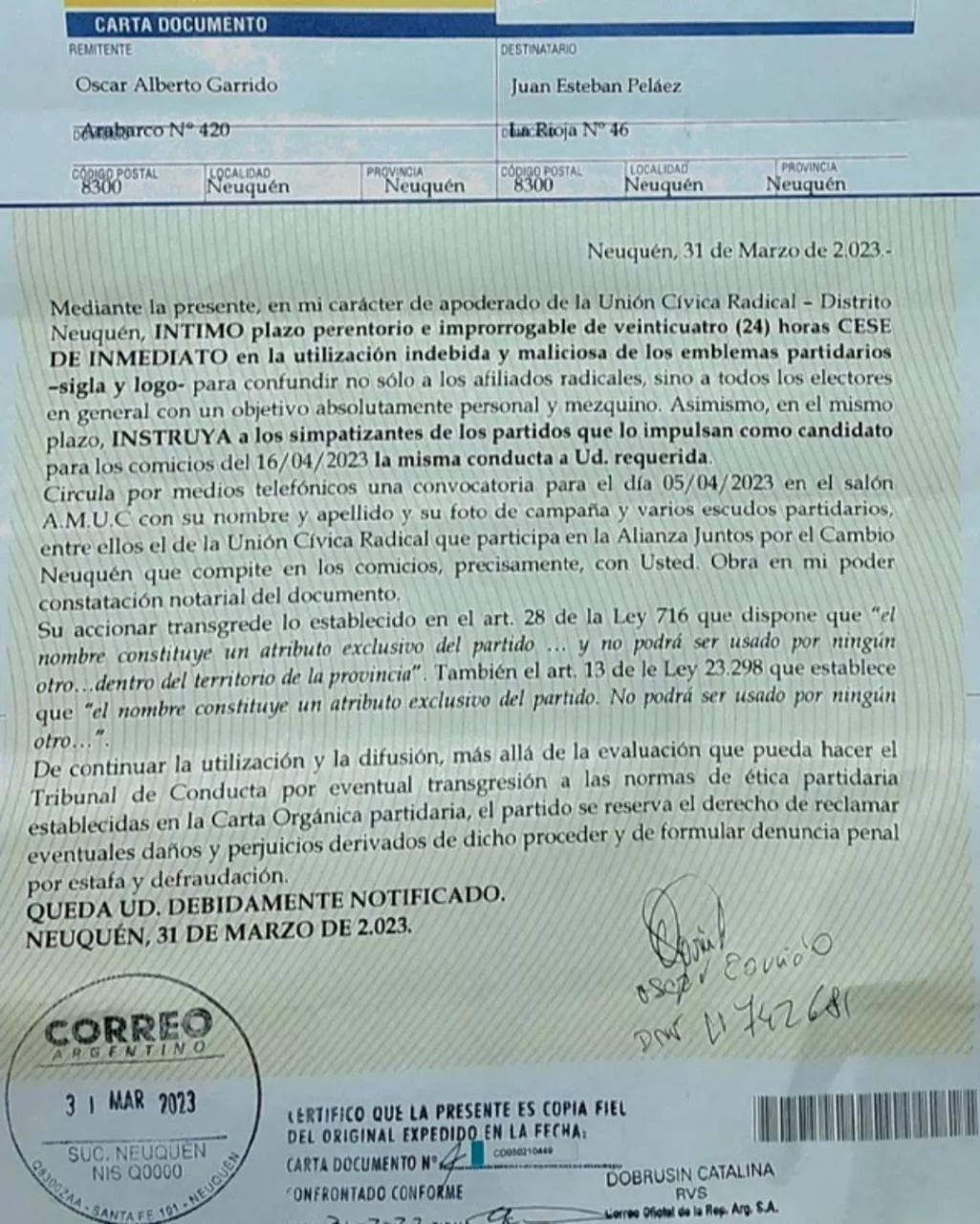 carta doc UCR