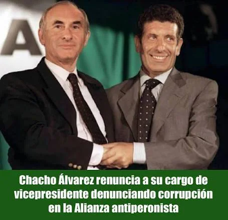 Carlos “Chacho” Álvarez renunció a la Vicepresidencia