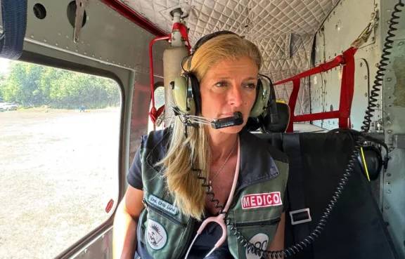 Ortíz Luna en helicóptero