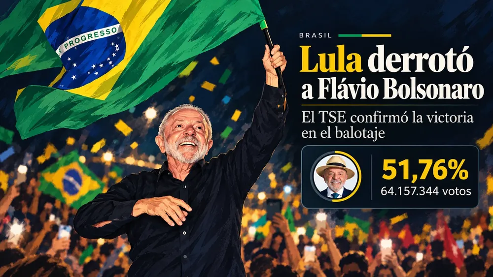 Triunfo de Lula bajo la bandera brasileña