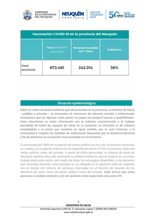 Coronavirus, nuevo comunicado del Comité de Emergencia Provincial 22062021 – 20,00-2